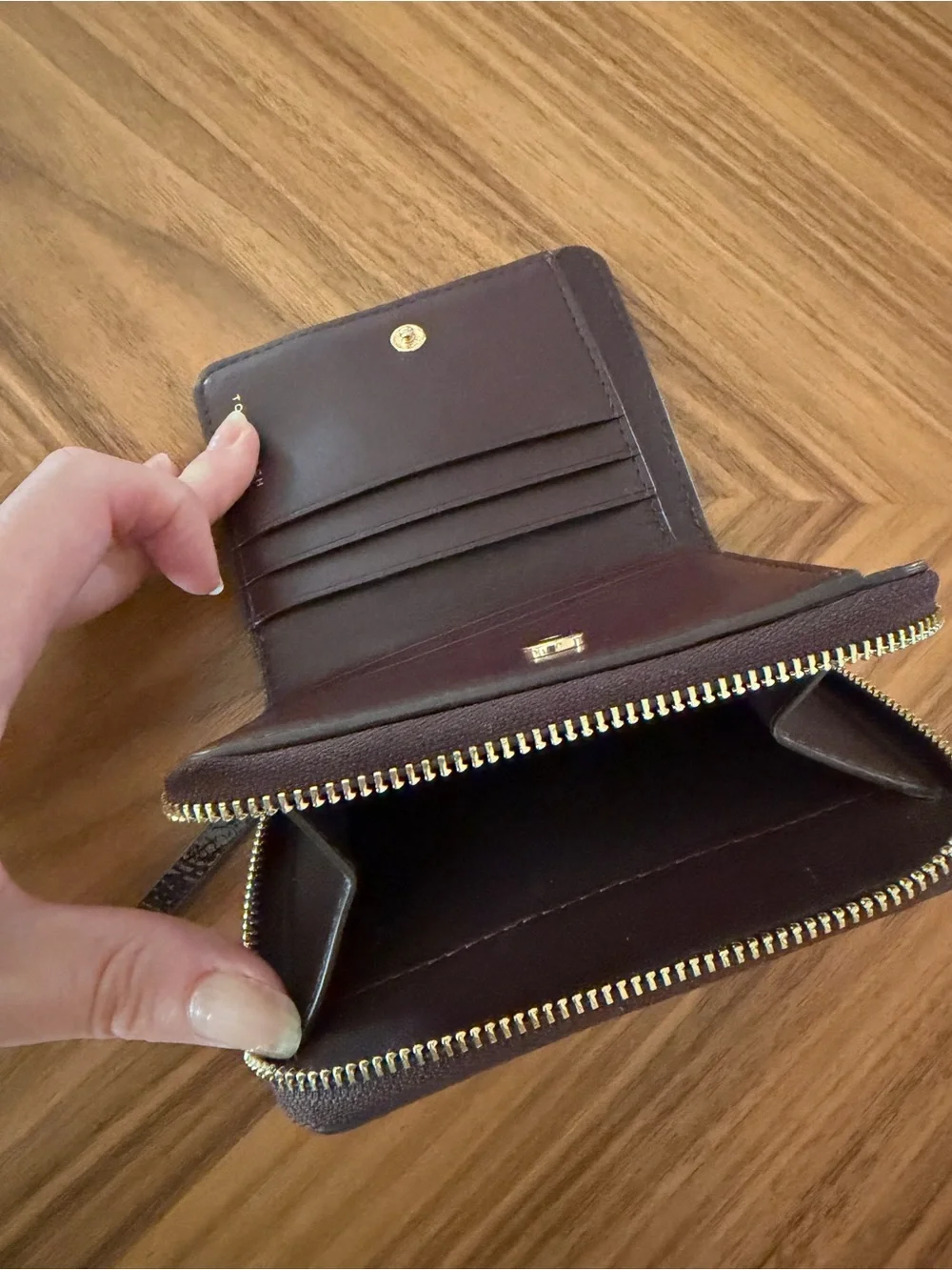 Tory Burch Emerson Crinkle Patent Leather Mini  Wallet